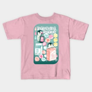 Penguin's Peppermint Patties - mint green Kids T-Shirt